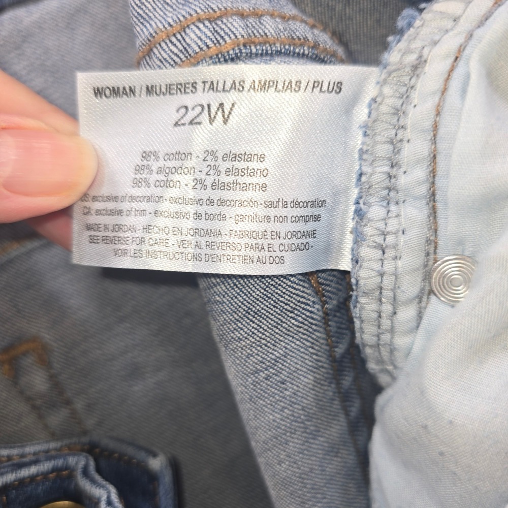 William Rast Women 22W Ankle Skinny Jeans Distressed Medium Wash Denim Plus Size - Picture 9 of 11